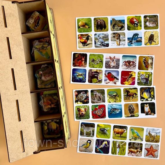 Настольная развивающая игра "Виды животных" Ubumblebees (ПСФ110) PSF110 комодик-сортер | Зображення 2