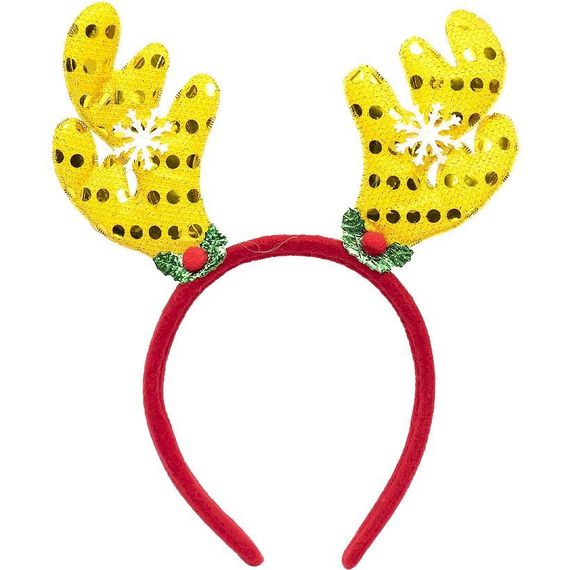 Ободок новогодний "Оленьи рога" 2502(Yellow) желтый