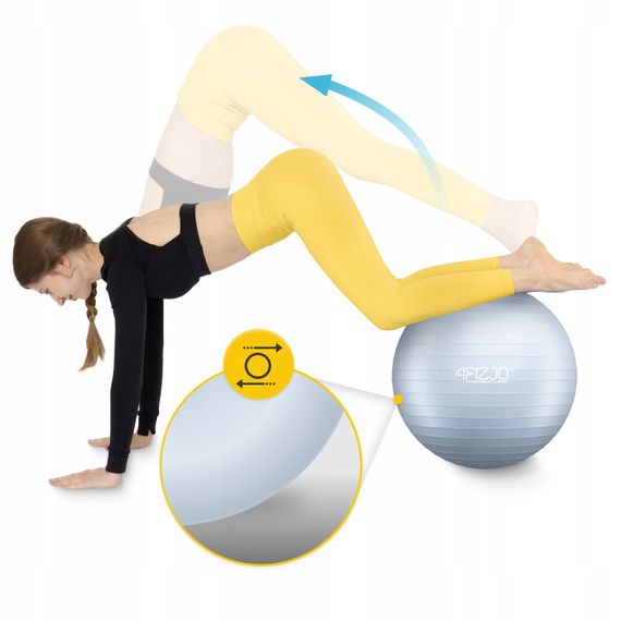 М'яч для фітнесу (фітбол) 4FIZJO 55 см Anti-Burst Grey (P-5905973404747) | Зображення 2