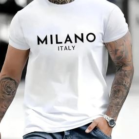 Футболка мужская с принтом повседневная S Белая