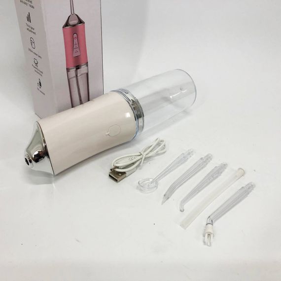 Іригатор для чищення зубів та порожнини рота Oral Irrigator з акумулятором та змінними насадками. Колір: білий UC-52 | Зображення 8