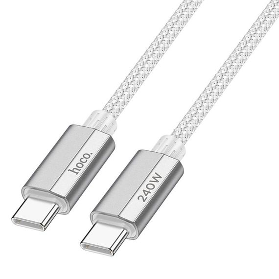 Дата кабель Hoco U134 Primero Type-C to Type-C 240W (1.8m) Gray | Зображення 1