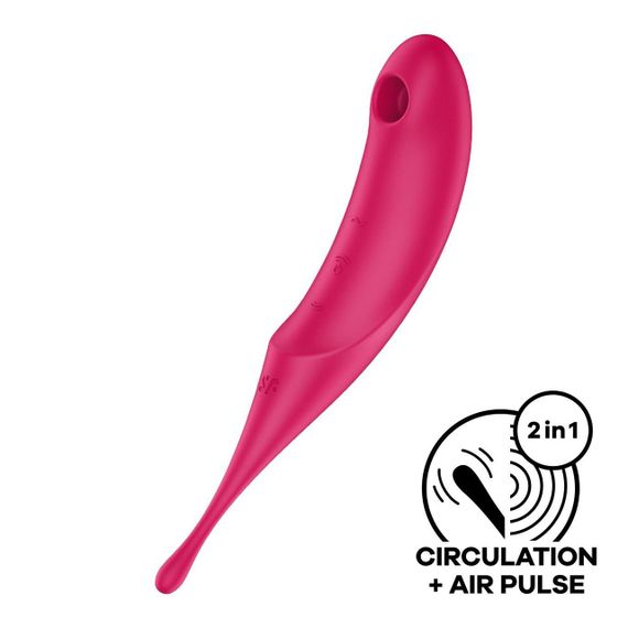 Вібратор для клітора з вакуумною стимуляцією Satisfyer Twirling Pro, Червоний