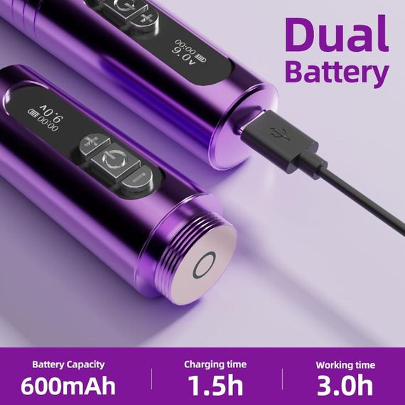 PMU тату машинка бездротова роторна, набір для мікроблейдингу татуажу з обличчям для тренування, 20 картриджів для брів повік губ | Зображення 3