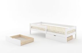 Кровать детская iSmart Атланта Литл Белый (RAL9003) 90х200 см с бортиками и ящиками (DDMBG-2696)