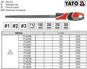 Напилок по металу YATO трикутний l=300 мм #1 YT-62251
