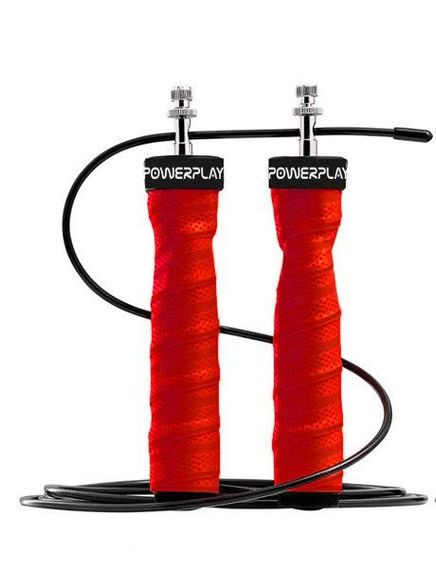 Скакалка швидкісна на підшипниках PowerPlay 4208 Fitness Jump Rope Червона (3m.) | Зображення 1