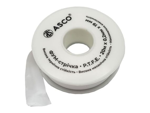 Фум-стрічка професійна 19mm×0.2mm×20м (0.4g/cm3) ASCO Turkey 10/250 | Зображення 3