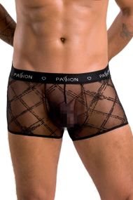 Мужские прозрачные боксеры Passion 032 SHORT JAMES XXL/XXXL Black, сетка sexstyle
