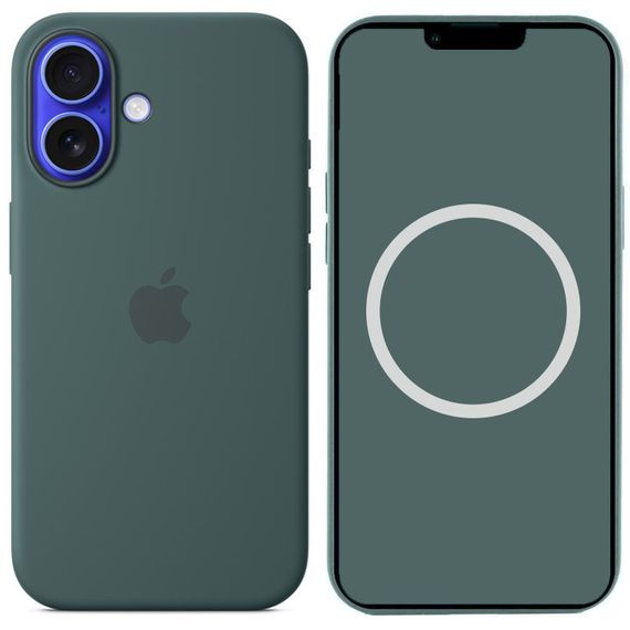 Чохол Silicone case (AAA) with Magsafe and Animation для Apple iPhone 16 (6.1") Lake Green