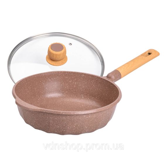 Алюмінієвий сотейник 4,3 л мармуровий з антипригарним покриттям Ø 28 см бежевий MGC HP-4-437CO | Зображення 3