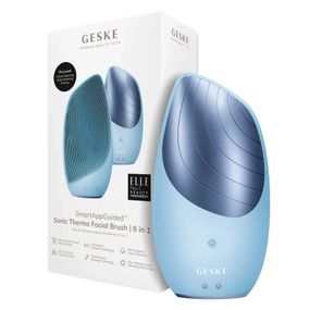 Электронная звуковая термо щетка для лица GESKE Sonic Thermo Facial Brush 6в1, Голубой