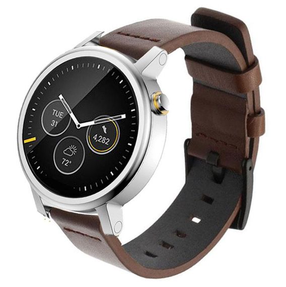 Шкіряний ремінець Primo Classic для годин Motorola Moto 360 2nd gen (46mm) - Coffee