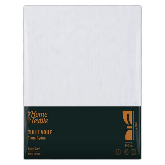 Тюль Ardesto 500х270см, вуаль, 100% поліестер, білий (ART1072WH) | Зображення 1