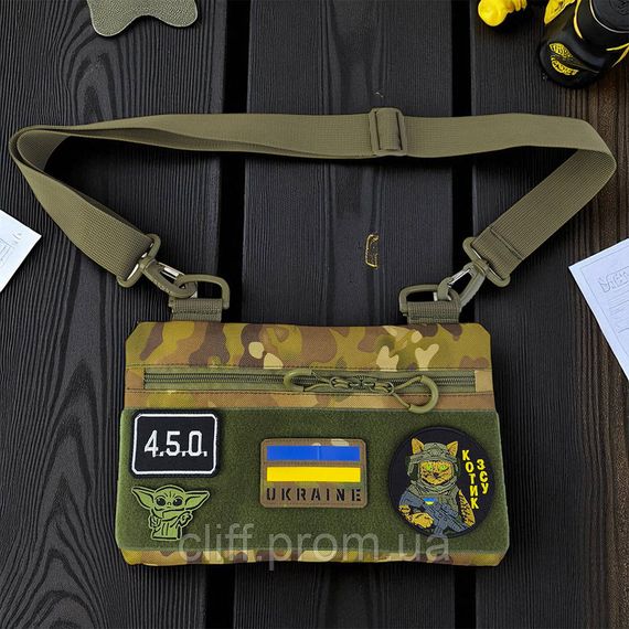 Молодежная тактическая сумка для патчей на плечо с 4 карманами multicam | Зображення 5