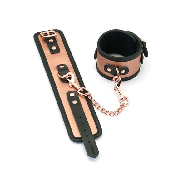 Поножі Liebe Seele Rose Gold Memory Ankle Cuffs, натуральна шкіра, рожеве золото Sex Aura | Зображення 2