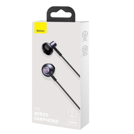 Навушники Baseus Encok 3.5mm Wired Earphone H19 Black | Зображення 1