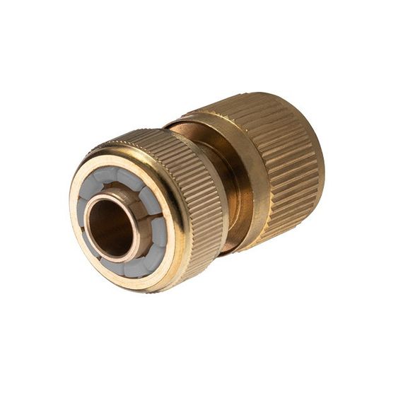 Конектор латунний з аквастопом 1/2" на шланг 1/2" STORM INTERTOOL GE-1219 | Зображення 1