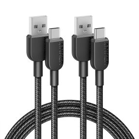 Кабель Anker 310 PowerLine USB-A to Type-C Charger Cable [2-Pack - 1,8м] - Black