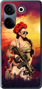 Чехол на Tecno Camon 20 Pro Украинка с оружием "5316u-3100-17620"