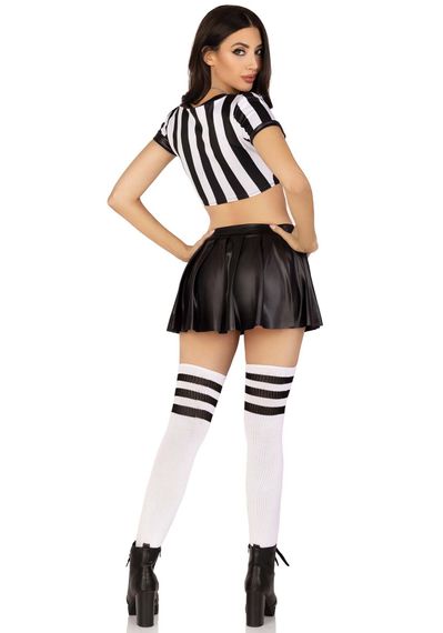 Костюм рефері Leg Avenue Time Out Referee M, кроп-топ спідниця свисток | Зображення 5