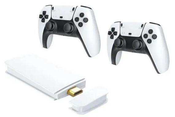 Дитяча ігрова консоль / приставка M15 4K 64GB 20000 ігор + два бездротові контролери біла | Зображення 2