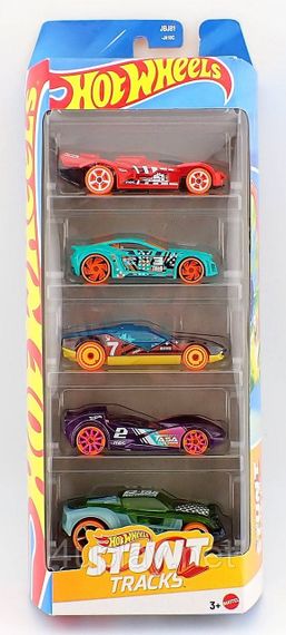 Hot Wheels Stunt Tracks Подарунковий набір з 5-ти машинок Хот Вілс для треків | Зображення 2