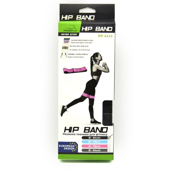 Тканева гумка для фітнесу та спорту Паверплей 4111 Hip Band M Medium Блакитна (d_76cm) | Зображення 7