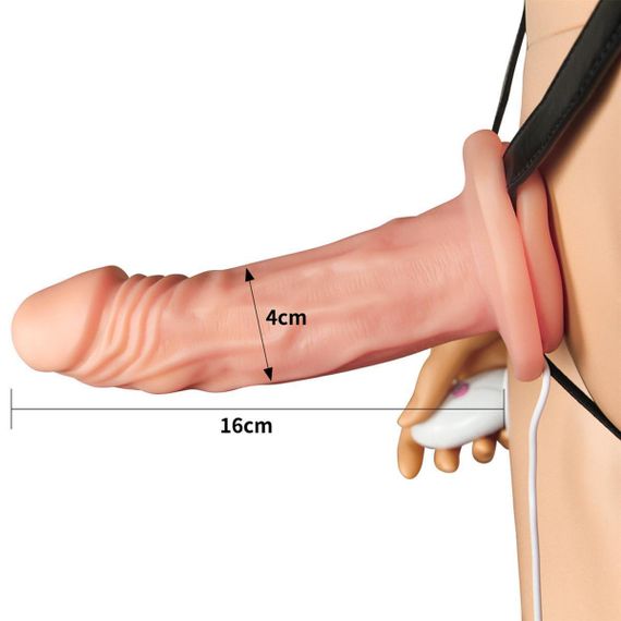 Страпон з вібро пустотілий Unisex Hollow Strap On Sex Aura | Зображення 2