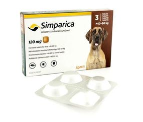 Simparica (Симпарика) Таблетки от блох и клещей для собак весом от 40-60кг (3шт)Термін 07.2024!!!