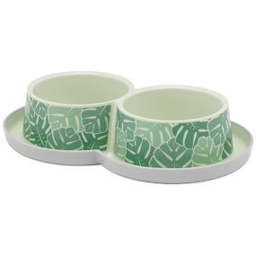 Миска двойная для котов Moderna Double Trendy Dinner, 2 х 350 мл, зеленый