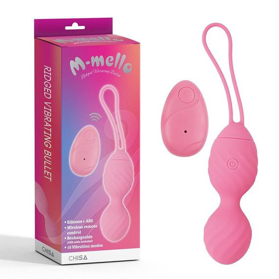 Віброяйце з пультом керування Chisa M-mello Ridged Vibrating Bullet, рожевий Sex Aura