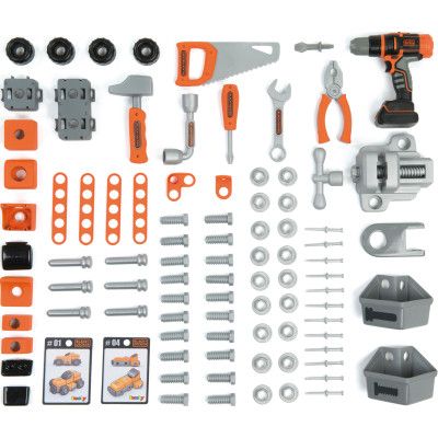 Игровой набор Smoby Black+Decker Блэк+Деккер Мастерская 92 аксессуара (360727) | Зображення 1