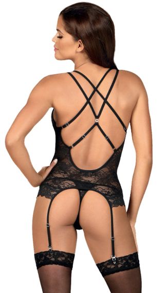 Комплект корсет з трусиками Obsessive 860-COR-1 чорний, S/M Sex Aura | Зображення 1