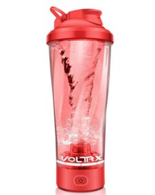 Шейкер спортивний електричний VOLTRX VortexBoost 600 мл Tritan Red (Vortex_Red)