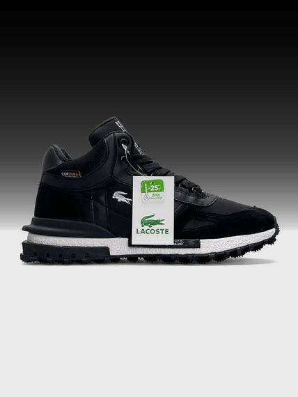 Зимние Мужские кроссовки New Lacoste Elite Active High Fur Black White (топ качество) A4867 42 27