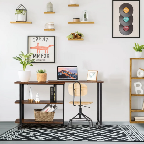 Стол L-образный Costway King вращающийся в стиле Loft | Зображення 7