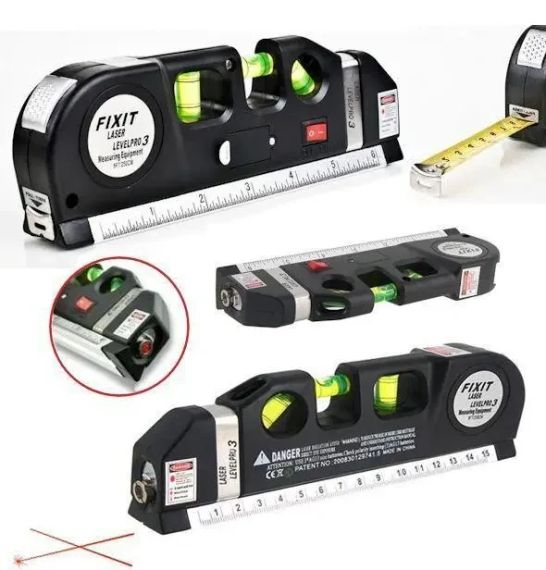 Лазерный уровень со встроенной рулеткой FIXIT Laser Level Pro 3 4в1 рулетка линейка | Зображення 5