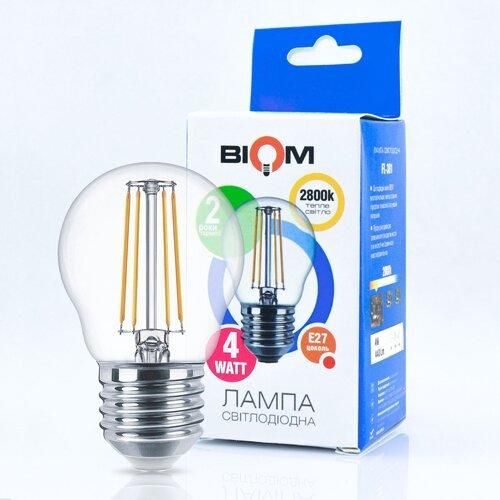 Світлодіодна лампа Biom FL-301 G45 4W E27 3000K (теплий білий) | Зображення 4