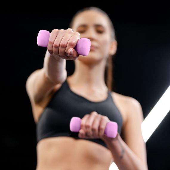 Гантели для фитнеса неопреновые Gymtek Hex 2х0,5кг розовый | Зображення 1
