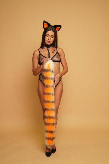 Анальний хутряний хвіст тигра без пробки, OKOVA 100 см. sexstyle | Зображення 3