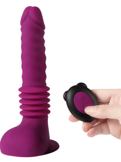 Вибратор на присоске Isaiah Thrusting Dildo фиолетовый 10 режимов вибрации Sex Aura | Зображення 5