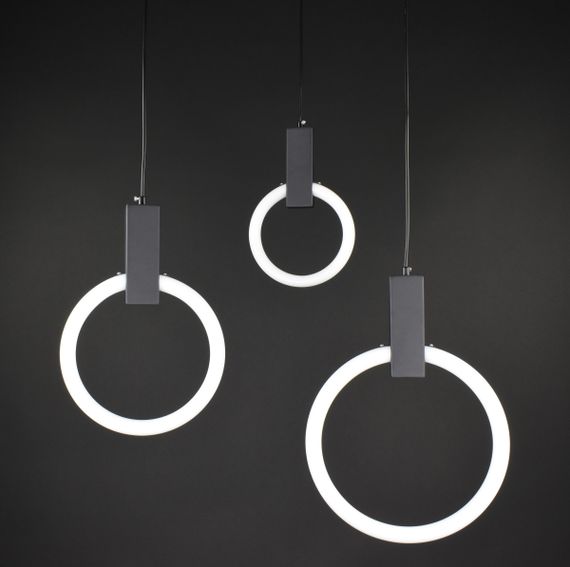 Люстра світлодіодна підвісна LED світильник для квартири на стелю лед 27587 Чорний 40-180х10х25 см. | Зображення 3