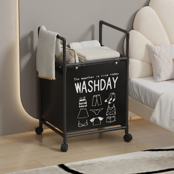 Кошик для зберігання білизни з двома полицями, Багатофункціональна полиця з кошиком для білизни Washday | Зображення 2