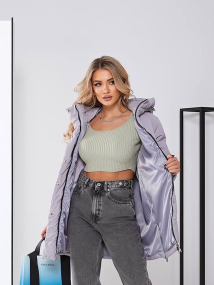 Жіноча зимова куртка з капюшоном, арт. 509, сірий | Зображення 7