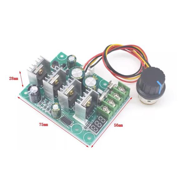 ШИМ регулятор оборотов скорости мотора DC 6-48V PWM 30A LCD | Зображення 1