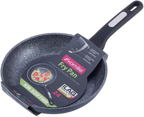 Сковорода Kamille Karelian Ø24см індукційна з мармуровим антипригарним покриттям | Зображення 3