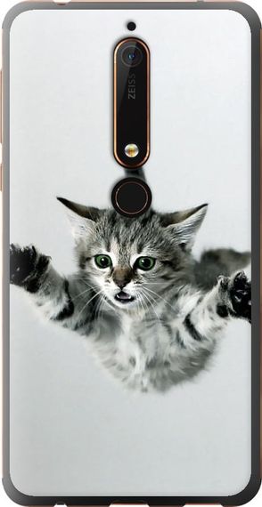 Чехол на Nokia 6.1 Летящий котёнок "2322u-1628-17620"