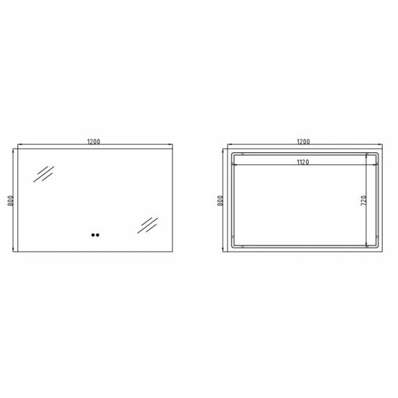 Дзеркало Qtap Taurus (TA1) 1200×800 мм з LED-підсвічуванням Touch, з антизапотіванням, з димером, рег. темп. кольору (3000-6500K) | Зображення 1