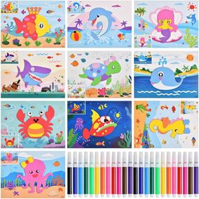 Подарочный набор для рукоделия 3D наклейки из пены EVA, игра-головоломка с рисунками + фломастеры, для детей